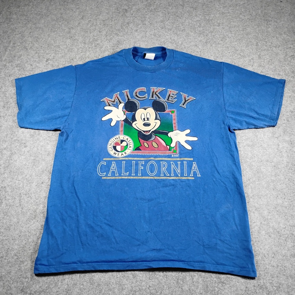 Vintage Mickey Unlimited Velva Sheen California T-Shirt Mens XL Blue USA Made‎